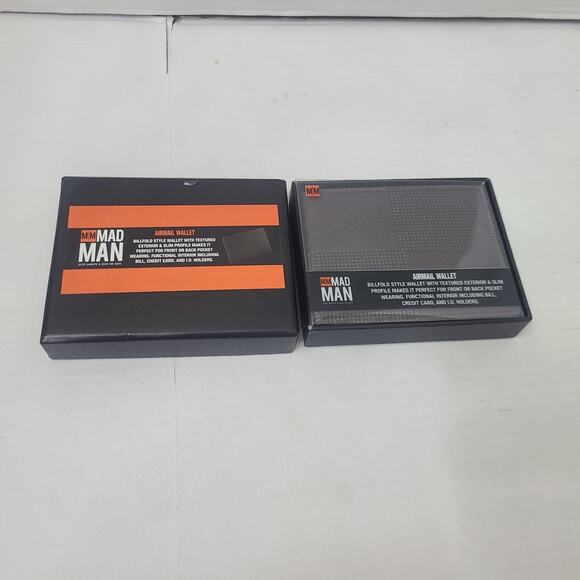 Mad Man Brown AirMail Wallet Textured Slim Profile Back Pocket NIB Vegan Leather - Picture 10 of 10